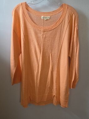 if it were me Peach Open-Knit Sweater